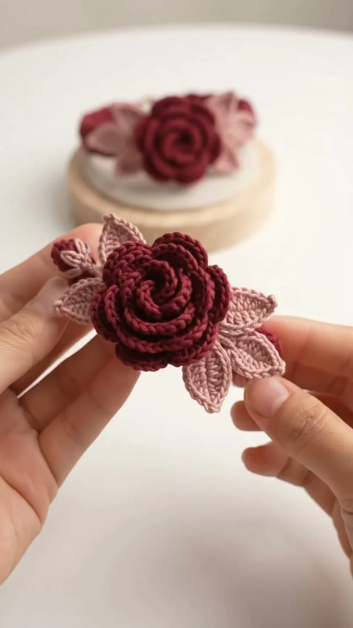 Beautiful handmade crochet flower accessory for timeless style