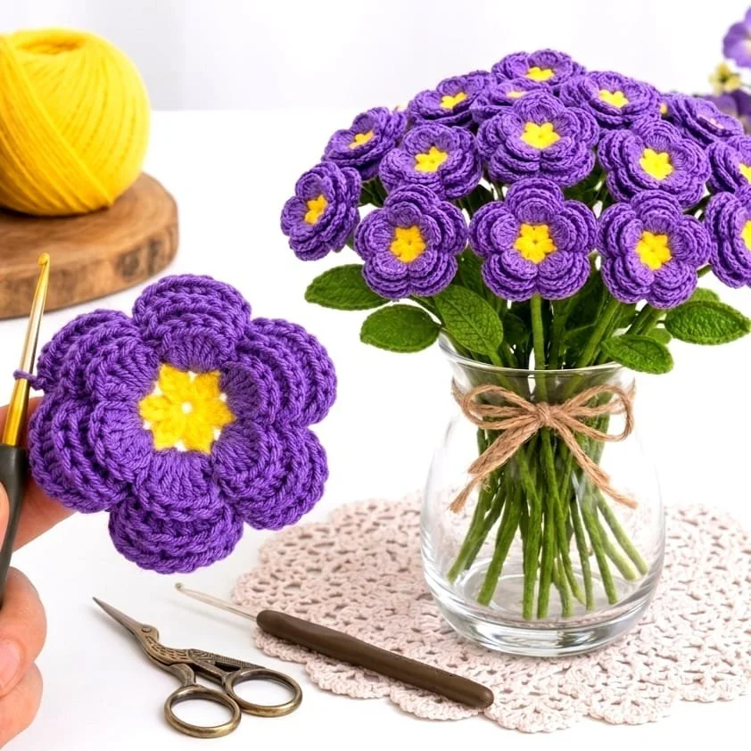 Beautiful crochet flower pattern design for crafting enthusiasts
