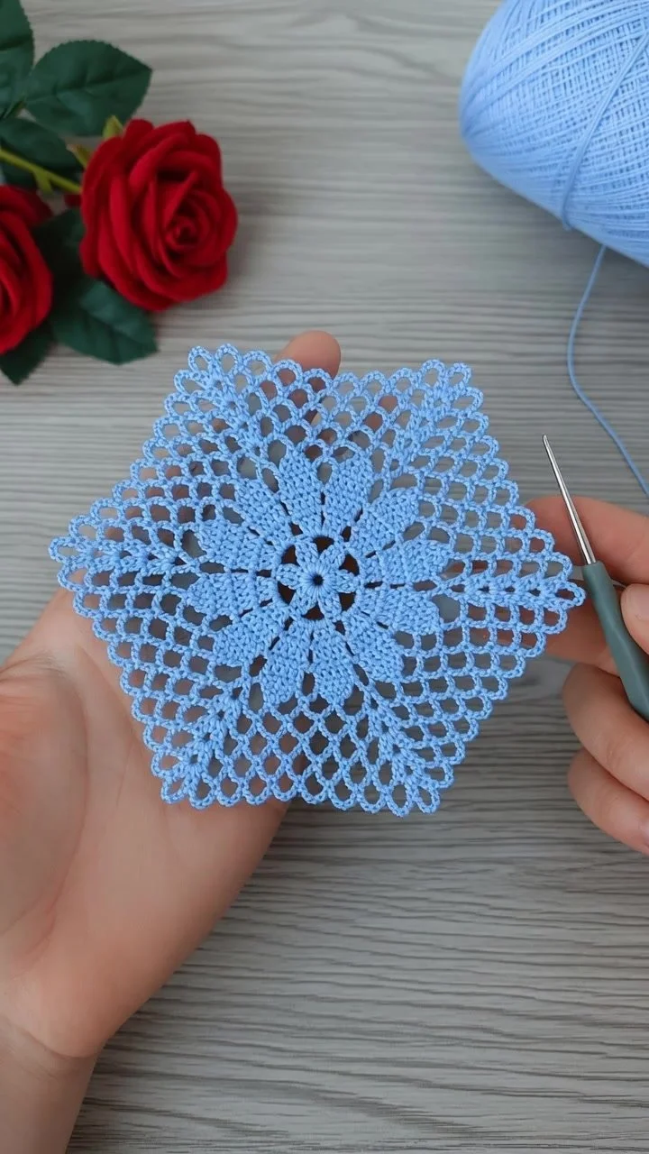 Stunning crochet project showpiece showcasing beautiful design and craftsmanship.